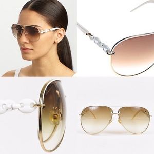 Authentic White Gucci Marina chain sunglasses.